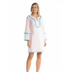 Sail to Sable Neon Funfetti Clip Dot Dress M Coastal Beach Resort